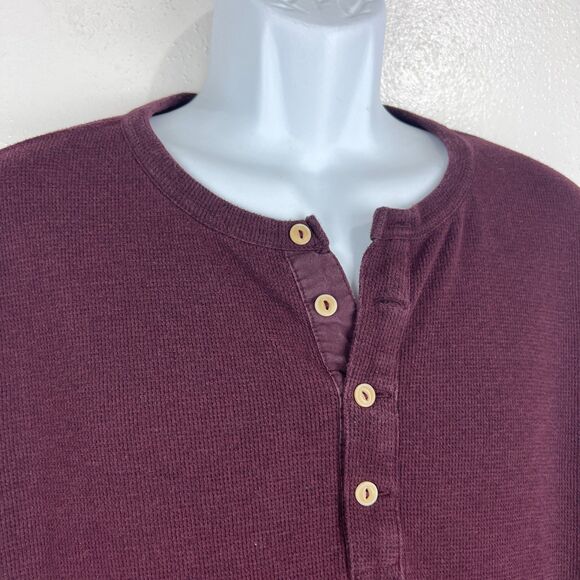 Goodfellow & Co Long Sleeve Shirt Men 2XL Burgundy Henley Knit Pullover - Picture 8 of 12